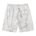 White Smoke Marble Print Men's Swim Trunks