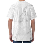 White Smoke Marble Print Men's Velvet T-Shirt