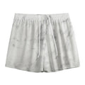 White Smoke Marble Print Mesh Shorts