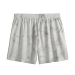 White Smoke Marble Print Mesh Shorts