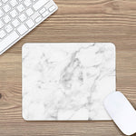 White Smoke Marble Print Mouse Pad