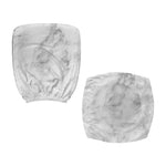 White Smoke Marble Print Office Chair Cover