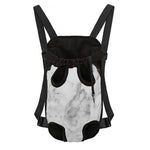 White Smoke Marble Print Pet Carrier Backpack