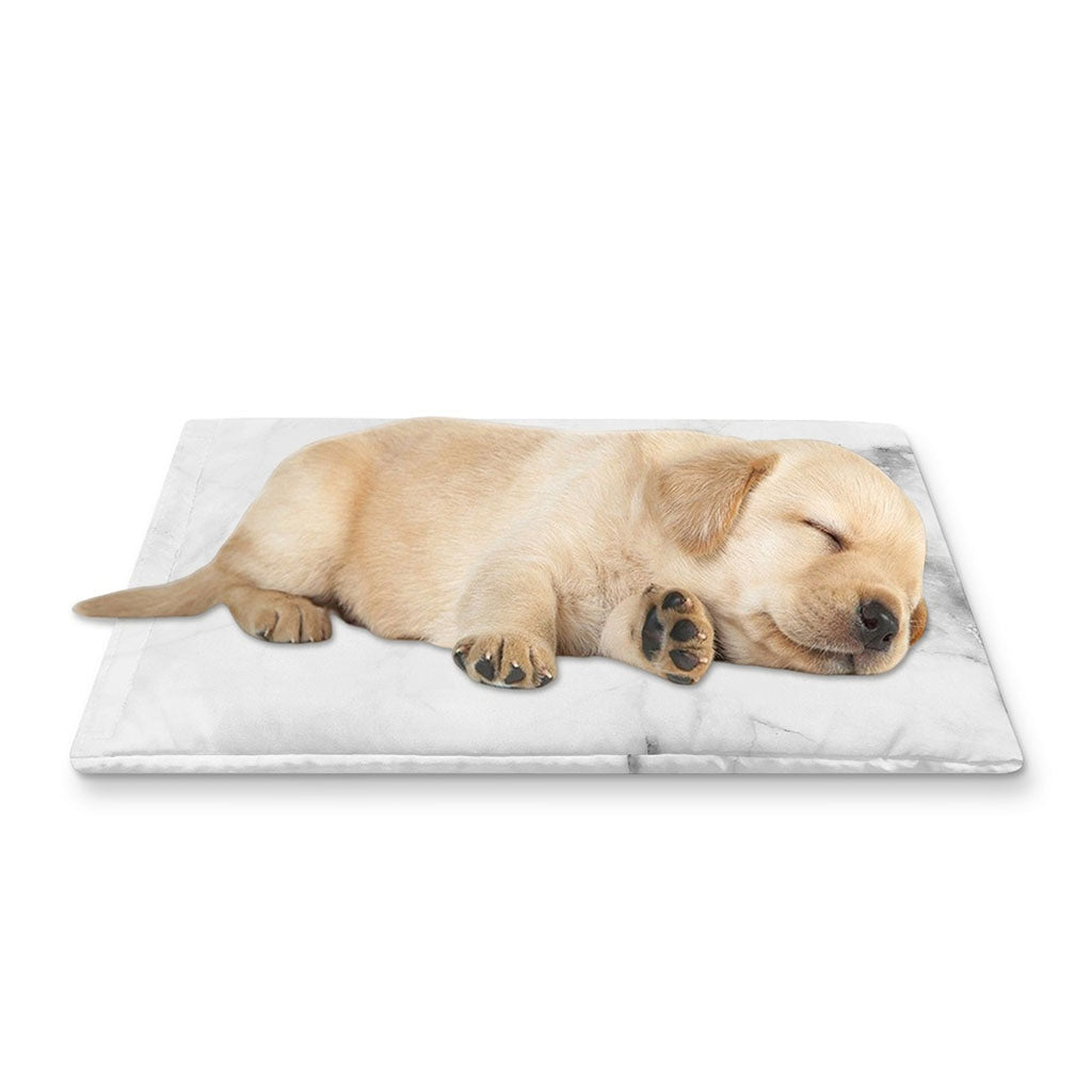 White Smoke Marble Print Pet Cooling Mat Cover