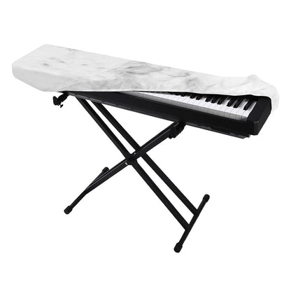 White Smoke Marble Print Piano Keyboard Cover