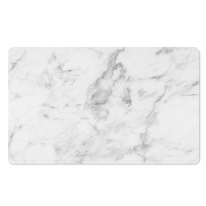 White Smoke Marble Print Polyester Doormat