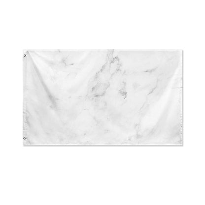 White Smoke Marble Print Polyester Flag
