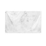 White Smoke Marble Print Polyester Flag