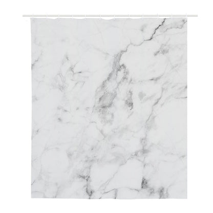 White Smoke Marble Print Polyester Shower Curtain