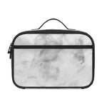 White Smoke Marble Print Portable Lunch Bag