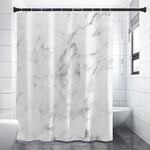 White Smoke Marble Print Premium Shower Curtain