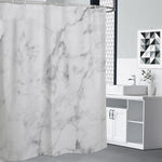 White Smoke Marble Print Premium Shower Curtain