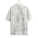 White Smoke Marble Print Rayon Hawaiian Shirt