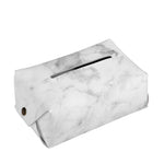 White Smoke Marble Print Rectangle Tissue Box Cover
