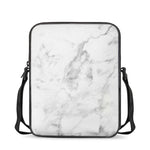 White Smoke Marble Print Rectangular Crossbody Bag