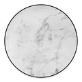 White Smoke Marble Print Round Floor Mat