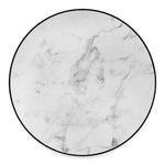 White Smoke Marble Print Round Floor Mat