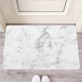 White Smoke Marble Print Rubber Doormat