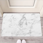 White Smoke Marble Print Rubber Doormat