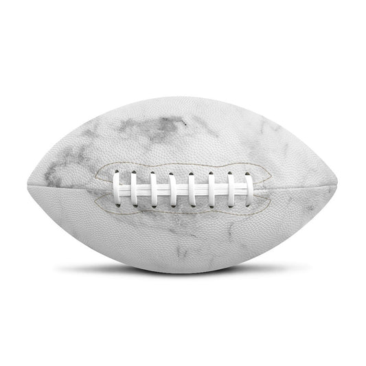 White Smoke Marble Print Rugby Ball