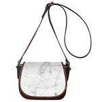 White Smoke Marble Print Saddle Bag