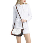 White Smoke Marble Print Saddle Bag