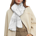 White Smoke Marble Print Scarf