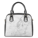 White Smoke Marble Print Shoulder Handbag
