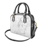 White Smoke Marble Print Shoulder Handbag
