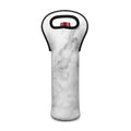White Smoke Marble Print Single Neoprene Wine Tote