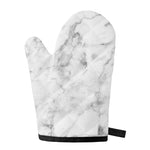 White Smoke Marble Print Single Oven Mitt