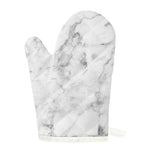 White Smoke Marble Print Single Oven Mitt