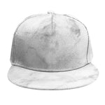 White Smoke Marble Print Snapback Cap