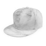 White Smoke Marble Print Snapback Cap