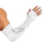 White Smoke Marble Print Sun Protection Arm Sleeves