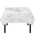 White Smoke Marble Print Tablecloth
