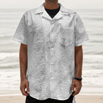 White Smoke Marble Print Textured Short Sleeve Shirt