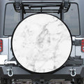 White Smoke Marble Print Tire Cover
