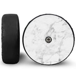 White Smoke Marble Print Tire Cover With Camera Hole