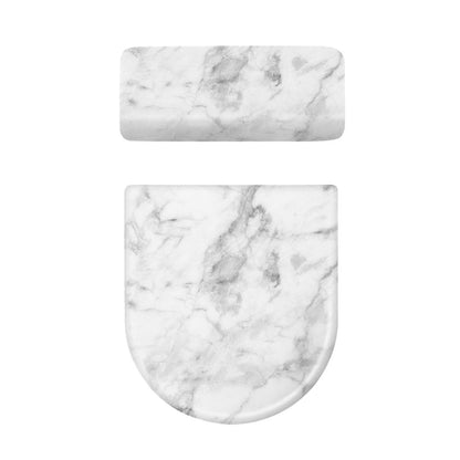 White Smoke Marble Print Toilet Lid And Tank Cover Set