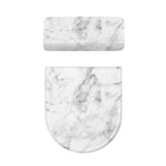 White Smoke Marble Print Toilet Lid And Tank Cover Set