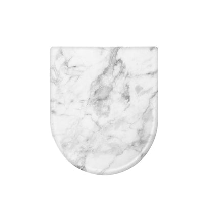 White Smoke Marble Print Toilet Lid Cover
