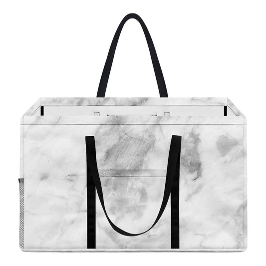 White Smoke Marble Print Utility Tote Bag