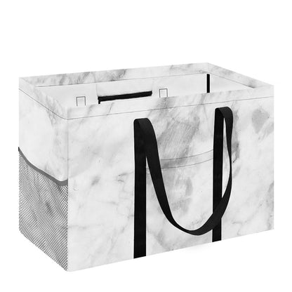 White Smoke Marble Print Utility Tote Bag