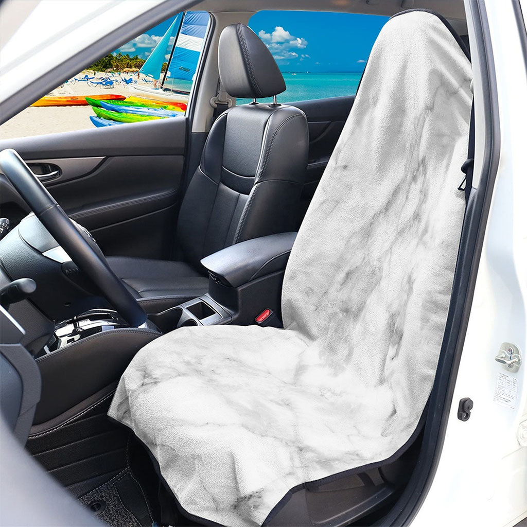 White Smoke Marble Print Waterproof Car Seat Cover