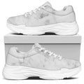 White Smoke Marble Print White Chunky Shoes