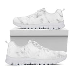White Smoke Marble Print White Running Shoes