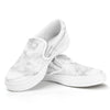 White Smoke Marble Print White Slip On Sneakers