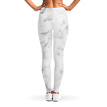 White Smoke Marble Print Women's Leggings