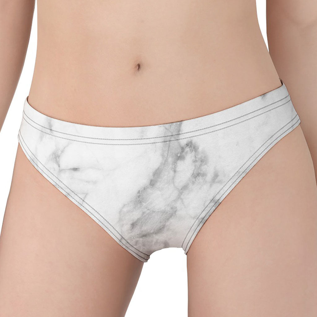 White Smoke Marble Print Women's Panties